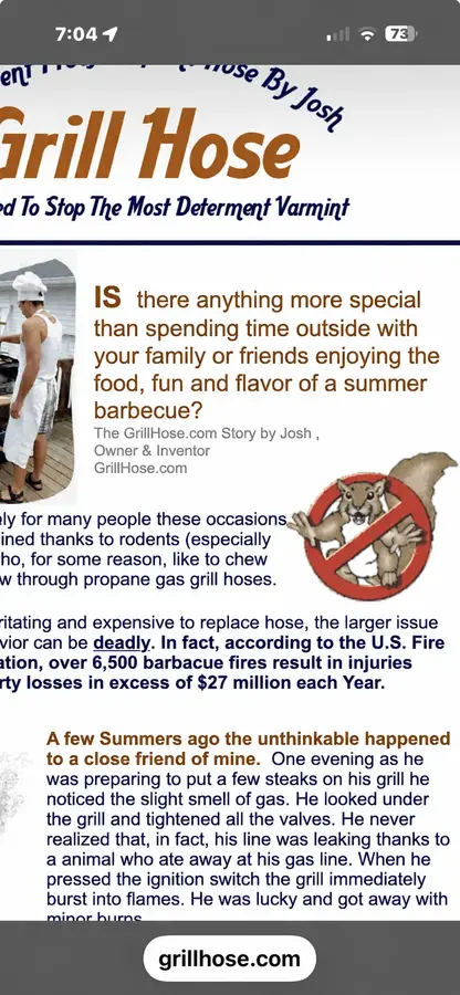 The original GrillHose.com website from 2007